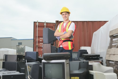 Vehicles loaded and secured for rubbish collection